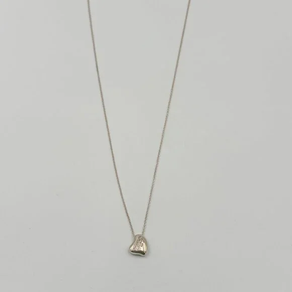 Authentic Tiffany & Co Elsa Peretti Silver Solid Full Heart Pendant Necklace - Picture 2 of 8